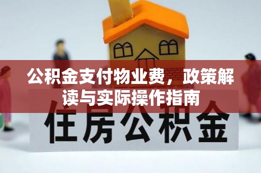 凯里公积金支付物业费，政策解读与实际操作指南