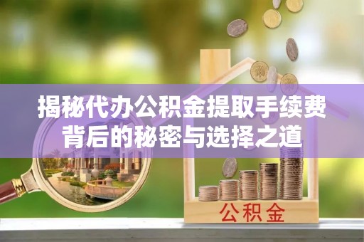 凯里揭秘代办公积金提取手续费背后的秘密与选择之道