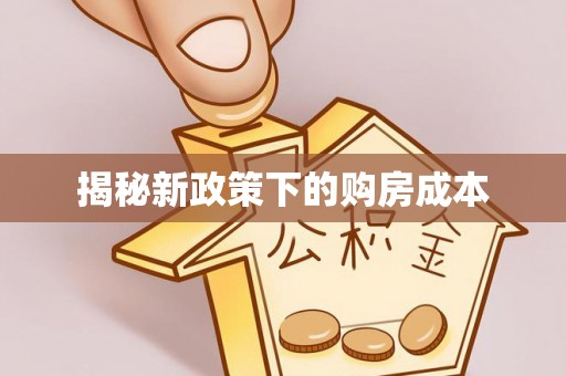 凯里揭秘新政策下的购房成本