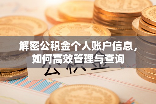 凯里解密公积金个人账户信息，如何高效管理与查询