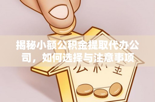 凯里揭秘小额公积金提取代办公司，如何选择与注意事项