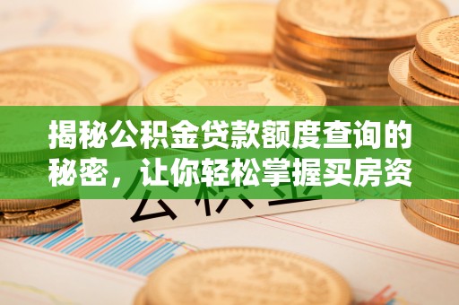 凯里揭秘公积金贷款额度查询的秘密，让你轻松掌握买房资金规划